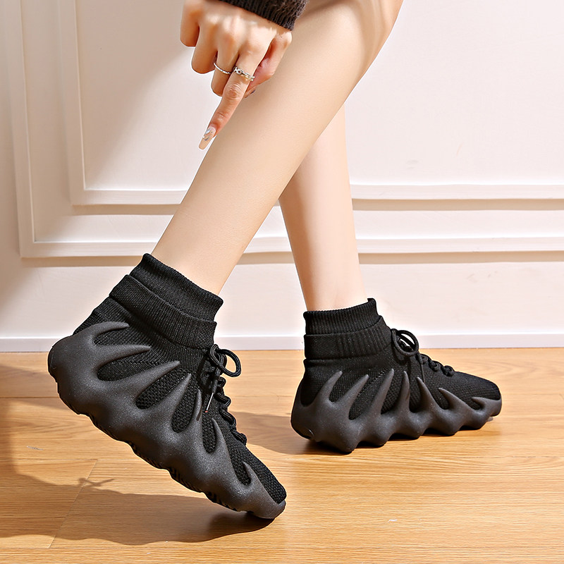 超大码踩屎感高帮软底八爪鱼鞋女鞋情侣款加绒保暖运动防滑袜子鞋,淘宝优惠券,粉丝福利购,淘宝优惠卷