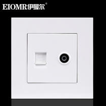 Computer TV socket Panel 86 Type of wall Two-position network Cable socket Panel Cable TV socket