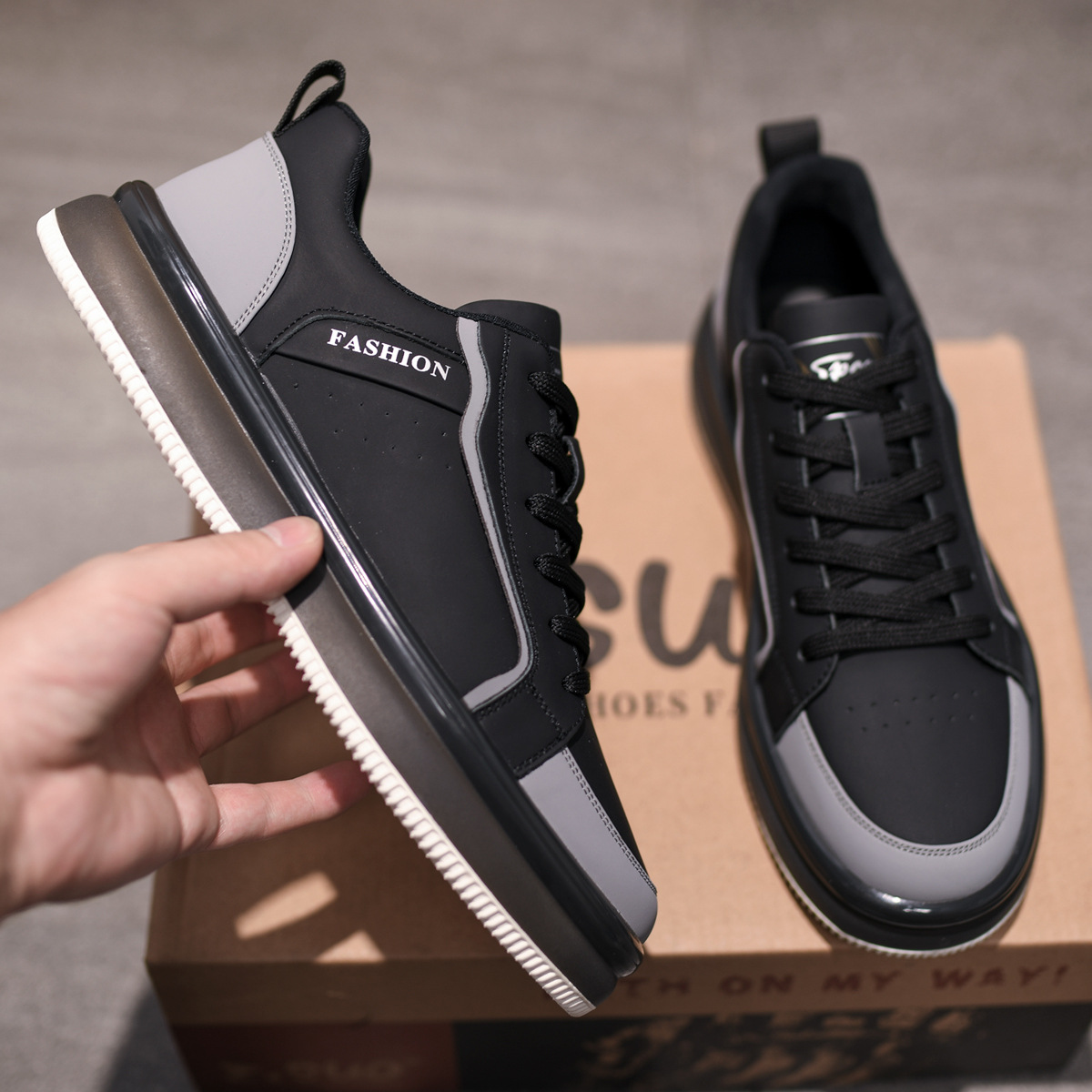 走索男款潮鞋男生运动鞋子百搭休闲板鞋男夏欧洲站潮流学生运动 - 图1