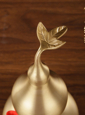 开口铜葫芦客厅玄关摆件铜保平安