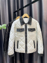 Foreign trade Original single-2023 autumn and winter new small balsamic wind thin cotton clothes mens pure color net version fashion trends rhombou