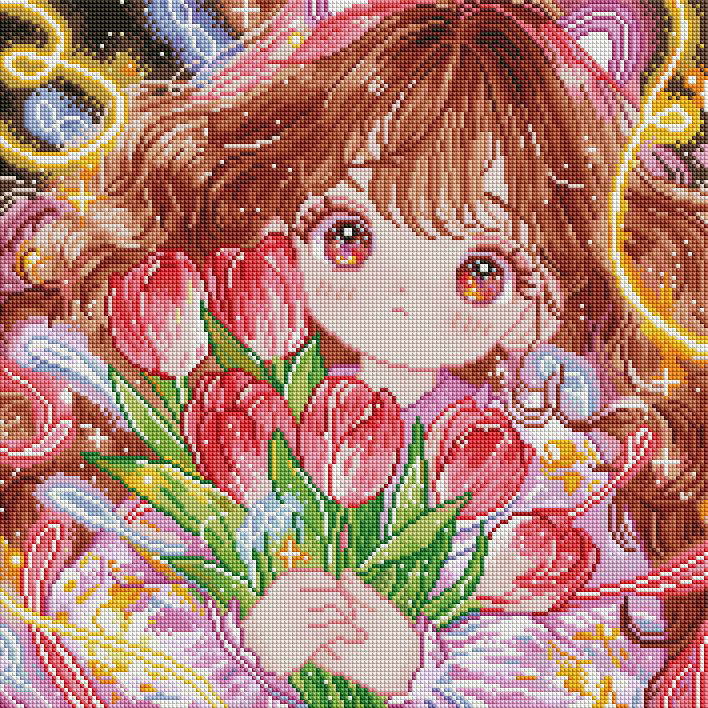 新疆长绒棉布，郁金香姐妹01 ＇60*60大格十字绣（精准印花）,淘宝优惠券,粉丝福利购,淘宝优惠卷