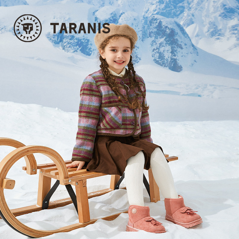 泰兰尼斯冬季新款女童雪地靴加绒保暖大棉鞋儿童防滑短靴宝宝鞋子,淘宝优惠券,粉丝福利购,淘宝优惠卷