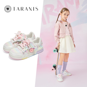 泰兰尼斯童鞋春秋新款儿童板鞋软底运动鞋舒适女童防滑防踢公主鞋