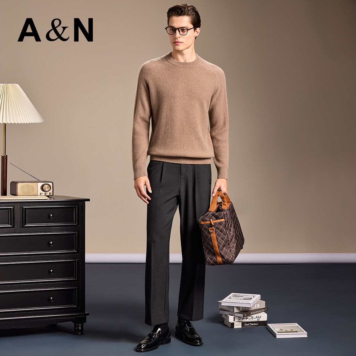 【100%山羊绒】AntonNeal高级菠萝针织羊绒衫绒感细腻百搭毛衣男,淘宝优惠券,粉丝福利购,淘宝优惠卷