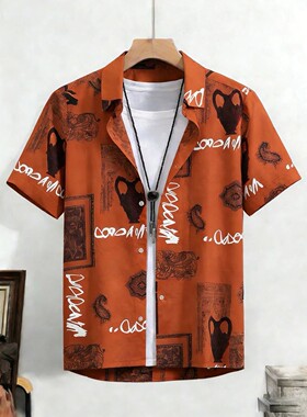 翻领正肩T恤上衣Flip collar shoulder T-shirt top men's cdigan