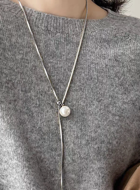 珍珠长款毛衣链2024新款