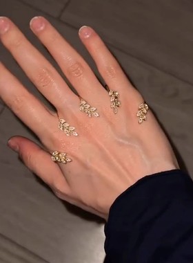 定制！钛钢不掉色交叉五指叶子