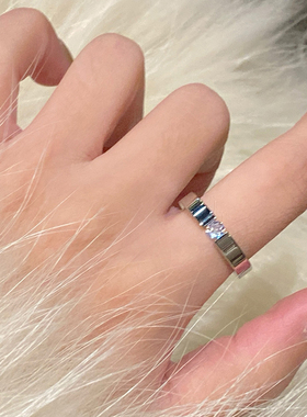 单钻素圈戒指女钛钢洗澡不用摘