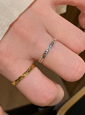 极细碎冰冰戒指女百搭显白显贵气