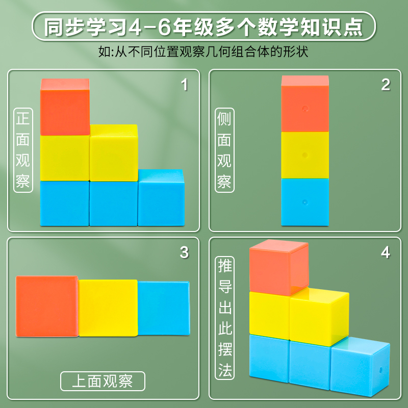 磁性正方体教具小正方体磁性正方体立体几何体模型小学数学2cm小方块儿童观察带磁吸六面正方体4-6年级教材用 - 图0