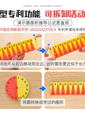 圆面积圆周率演示器学生用小学数学五六年级教具圆的面积圆周率公