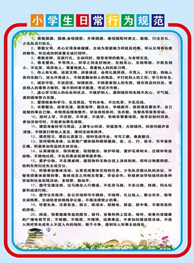 中小学学生守则日常行为规范海报学生文明礼仪学生教育文明校园展