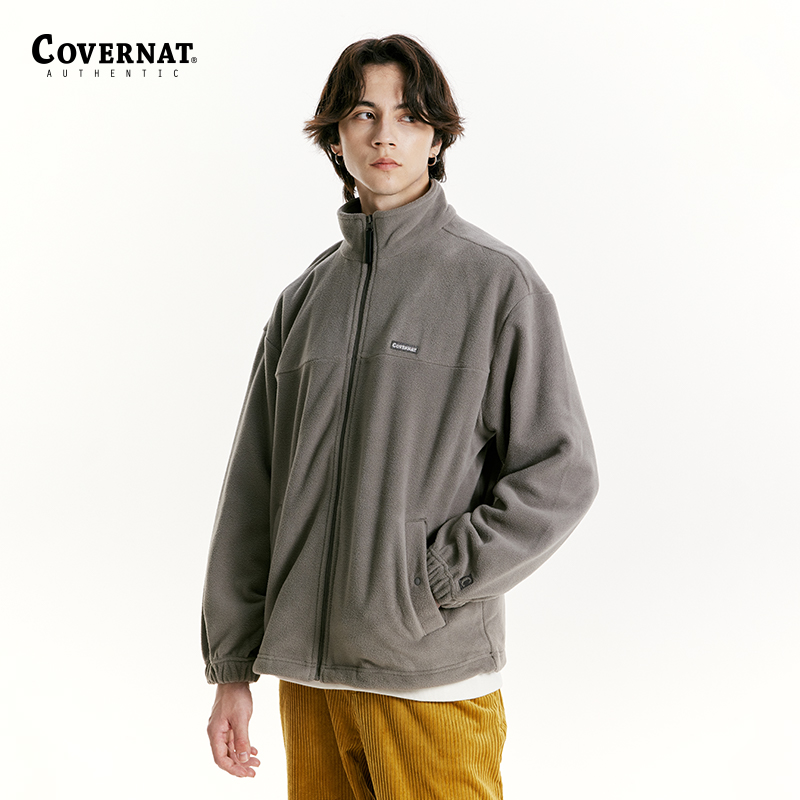 Covernat摇粒绒外套男女同款情侣24秋冬款休闲宽松毛绒拉链外套
