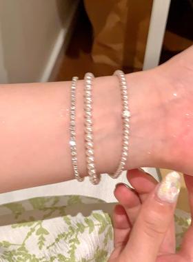 韩系超闪曼塔玫瑰珍珠双层手链女轻奢高级感小众叠戴配饰手串手饰