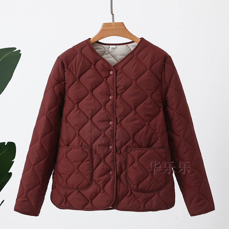 冬季保暖内胆棉衣女士加厚圆领内搭棉袄新款发热夹棉轻薄棉服外套 - 图3