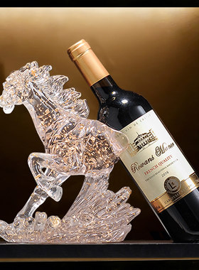 马到成功轻奢红酒架摆件