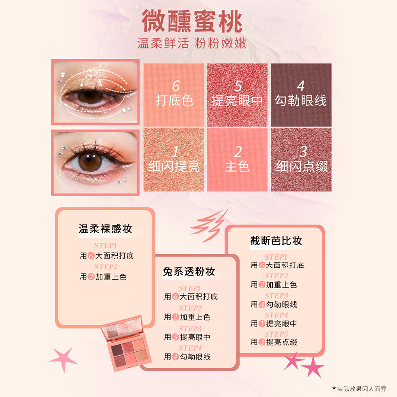 【官方正品】艾森丝essence眼影六色眼影盘美拉德红棕色眼影