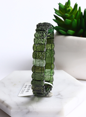 天然捷克陨石手排原石手链情侣款