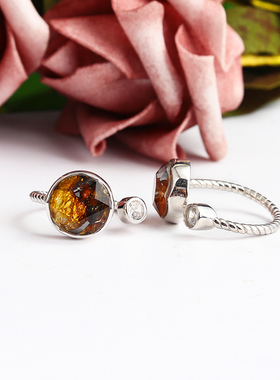 肯尼亚天然橄榄陨石戒指式圈