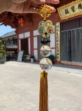 梅花五行五帝钱黑石葫芦门对门五黄二黑家居客厅悬挂工艺中式摆件