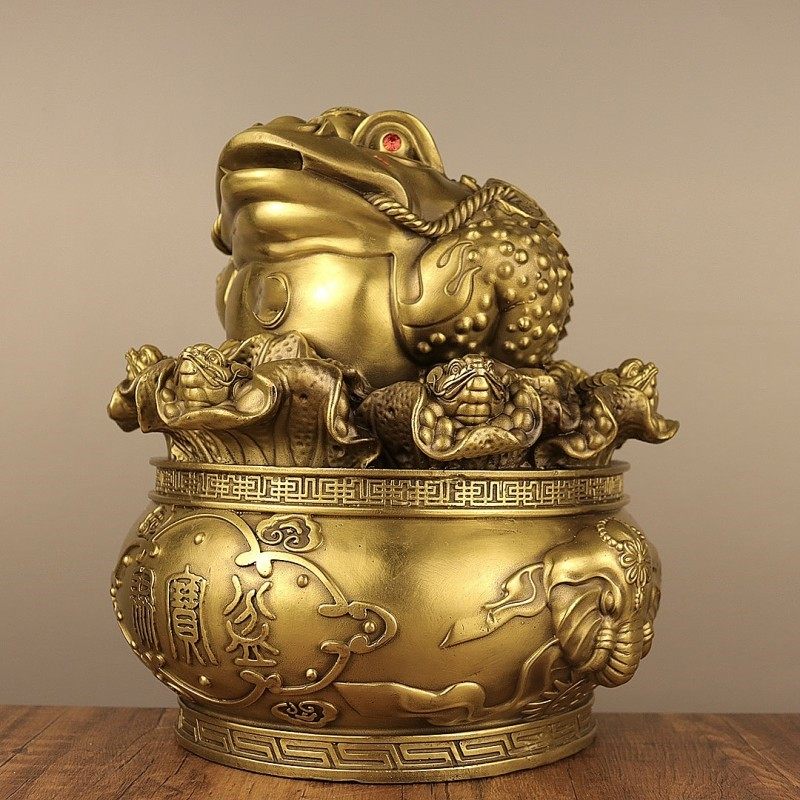 济凯纯黄铜百财金蟾摆件家居玄关工艺品 办公桌书房摆件 送礼好品,淘宝优惠券,粉丝福利购,淘宝优惠卷