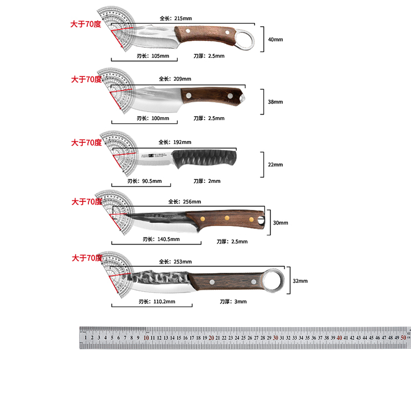 水果刀家用蒙古吃肉小刀锋利高硬度手把肉专用刀切肉刀剔肉剔骨刀-图3