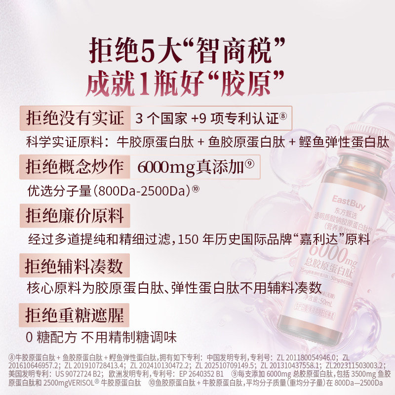 【囤货装】东方甄选透明质酸钠胶原蛋白肽饮小分子蛋白肽可吸收 钠饮实拍商品图