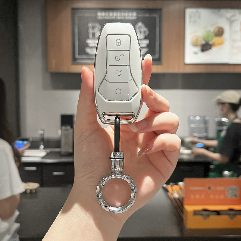 比亚迪汉EV钥匙套秦plus唐dmi宋L元Pro秦L海豹海豚海鸥海狮07车扣 - 图2