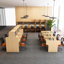 Self-study room closed study class table and chairs immersive partition examination and training computer narrow desk sub