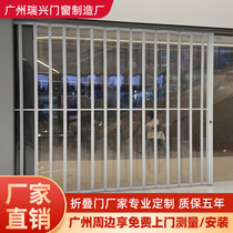 Aluminum alloy crystal clear folding door mall Shop Invisible Hanging Rail Push Ramen Car Wash compartment Broken Door Customisation