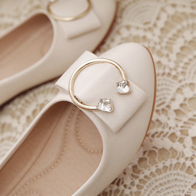 单鞋女春秋2023新款韩版浅口水钻软底防滑妈妈豆豆鞋四季平底鞋女,淘宝优惠券,粉丝福利购,淘宝优惠卷