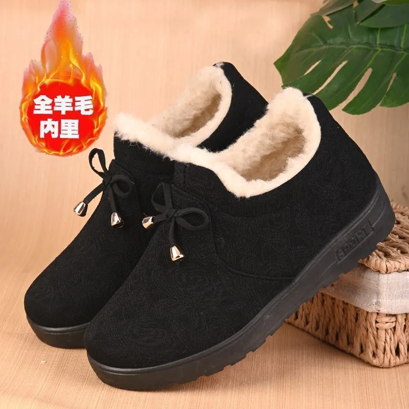 冬季老北京布鞋女老人中老年皮棉鞋加厚保暖加绒防滑奶奶妈妈棉靴,淘宝优惠券,粉丝福利购,淘宝优惠卷