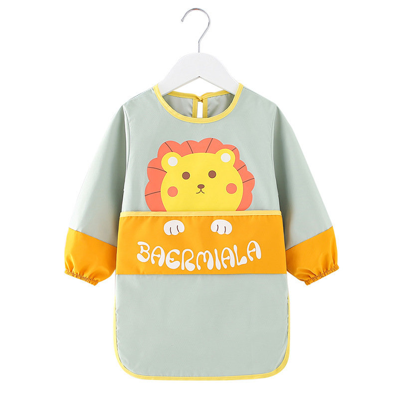 Baby eating smock, children's bib, apron, rice pocket, waterproof, anti-dirty painting, long-sleeved baby girl, autumn and winter outer wear