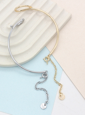 铜镀金手工diy串珠半镯带延长链