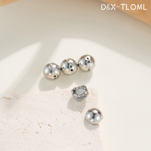 东夏饰品 316钛钢精抛侧开口磁吸扣 真空电镀18K镜面凹槽式磁力扣 - 图1