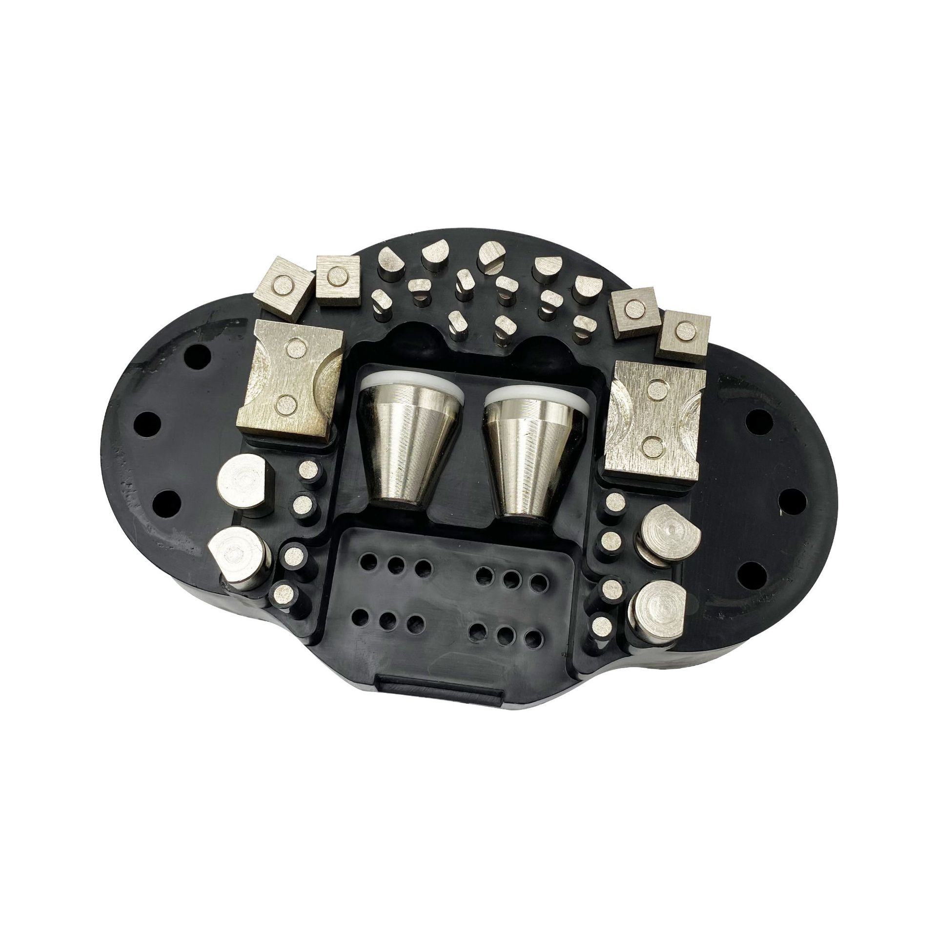 Plastic base plate inlaid with stone base, micro-inlaid ball, gold, silver and copper ring making, gem inlaid and carved fixed base, 360 degree rotation