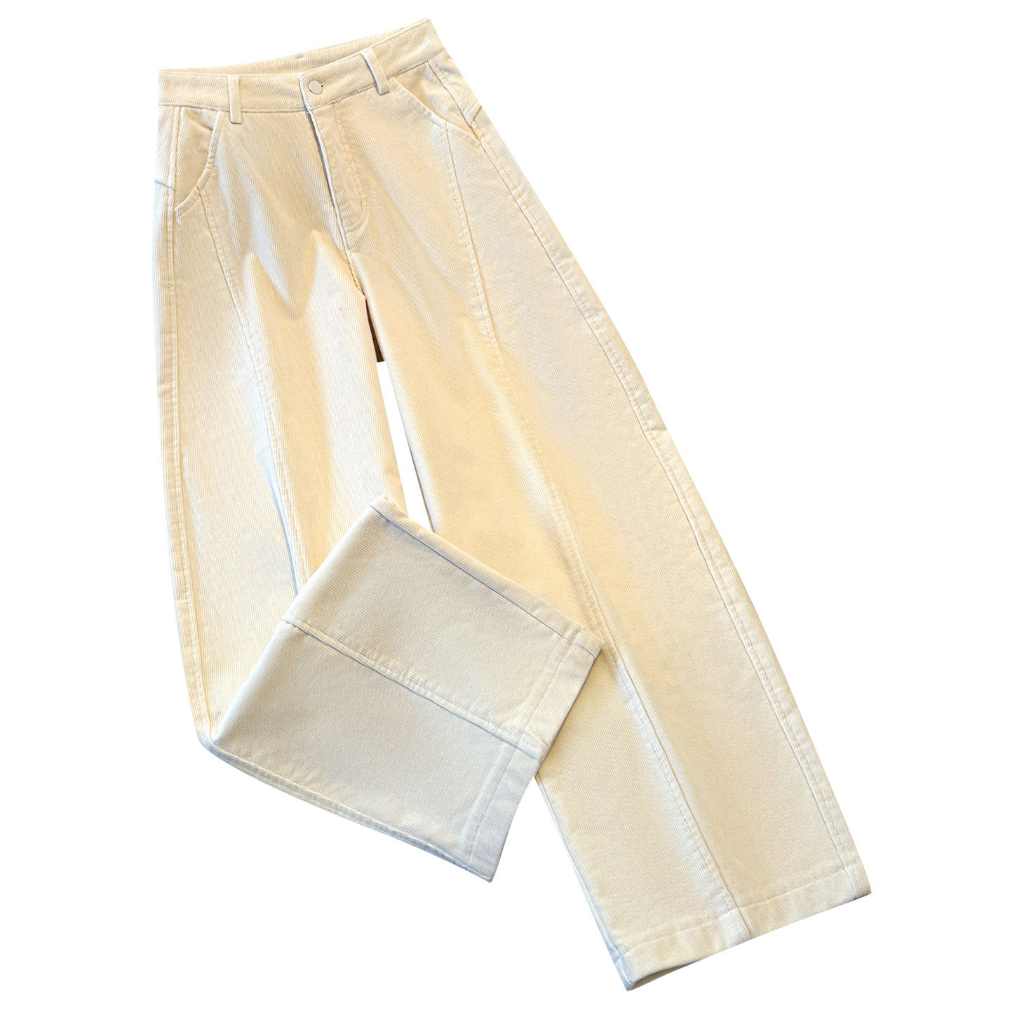 巨好看黄色雪尼尔灯芯绒阔腿弯刀裤女2026春季新款香蕉镰刀休闲裤,淘宝优惠券,粉丝福利购,淘宝优惠卷