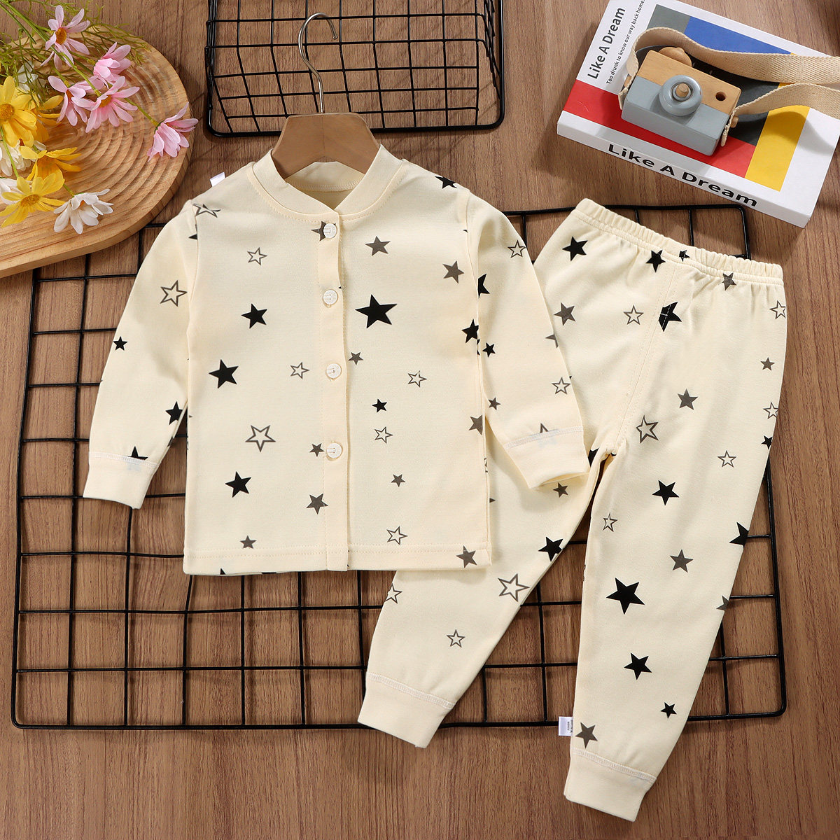 Children's pure cotton cardigan suit autumn clothes autumn trousers spring and autumn style