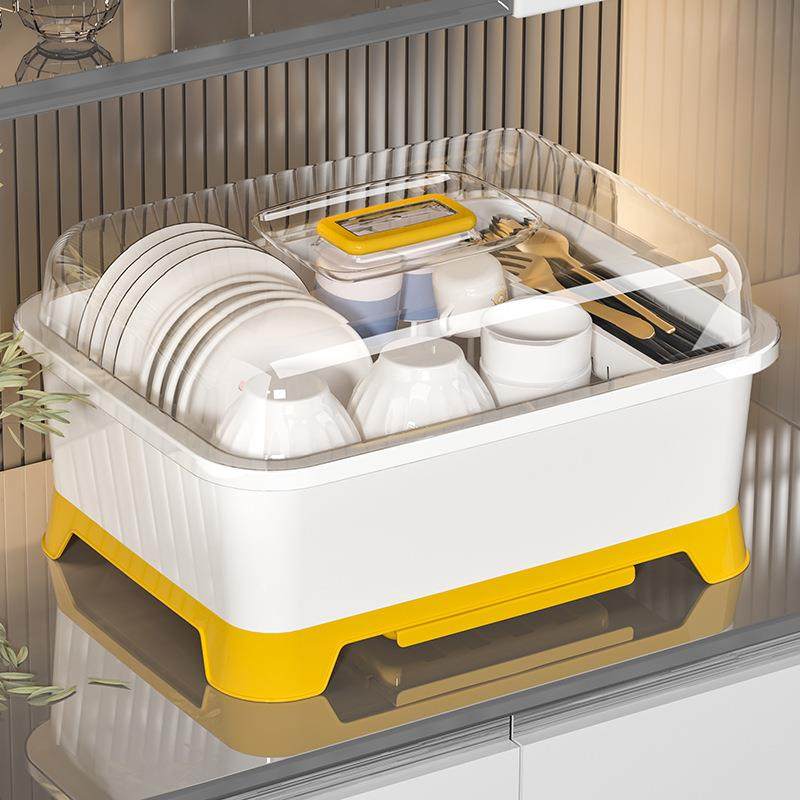碗碟收纳架厨房放碗筷收纳盒带盖家用多功能沥水置物架餐具碗柜箱,淘宝优惠券,粉丝福利购,淘宝优惠卷