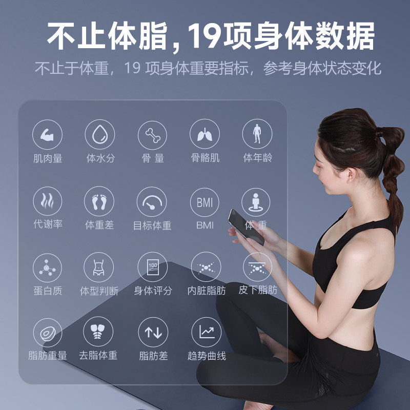 翔宇医疗智能体脂秤电子秤四电极智能语音蓝牙健身精准体测体重秤