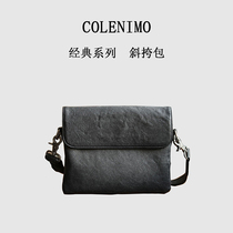 2023 New original mens leather single shoulder inclined satchel head layer imported with tannic cow leather leisure business package bag
