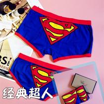Superman Briefs Pure Cotton Pants Underpants Women Triangle Bottom Pants Mens Flat Corner Cute Couple Cartoon Cartoon Creative Personality Briefs