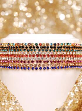 Rhinestone Elastic Bracelets women 彩色钻石手饰 多色水钻弹力