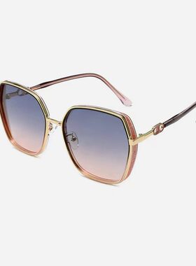 Lu美琳自带妆容感时尚墨镜防紫外线2024新款大脸显瘦高级感太阳镜