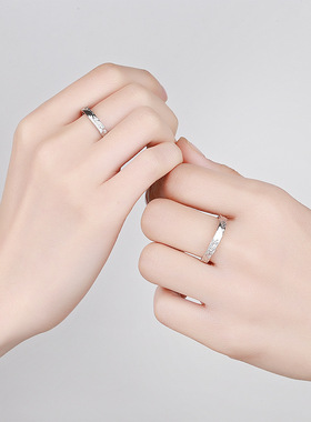 如初情侣戒指男女一对小