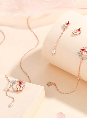 小狐狸手链女森系ins滴胶