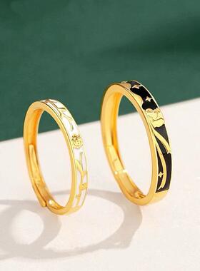 小王子与玫瑰情侣戒指简