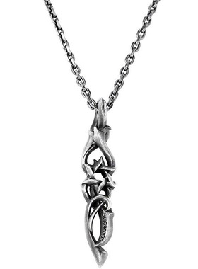 新款复古风钛钢六芒星吊坠项链