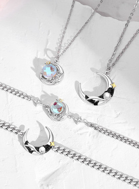 小王子与玫瑰花情侣项链